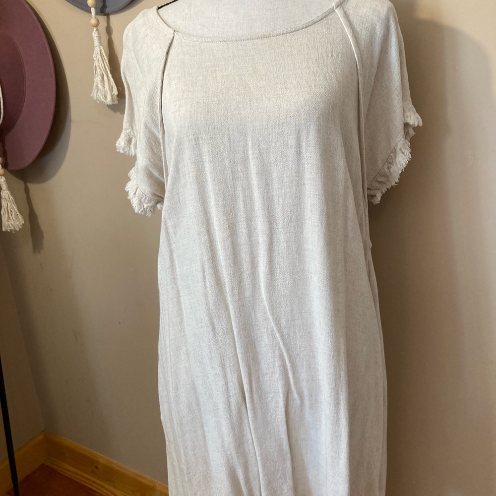 Umgee Textured Beige Dress